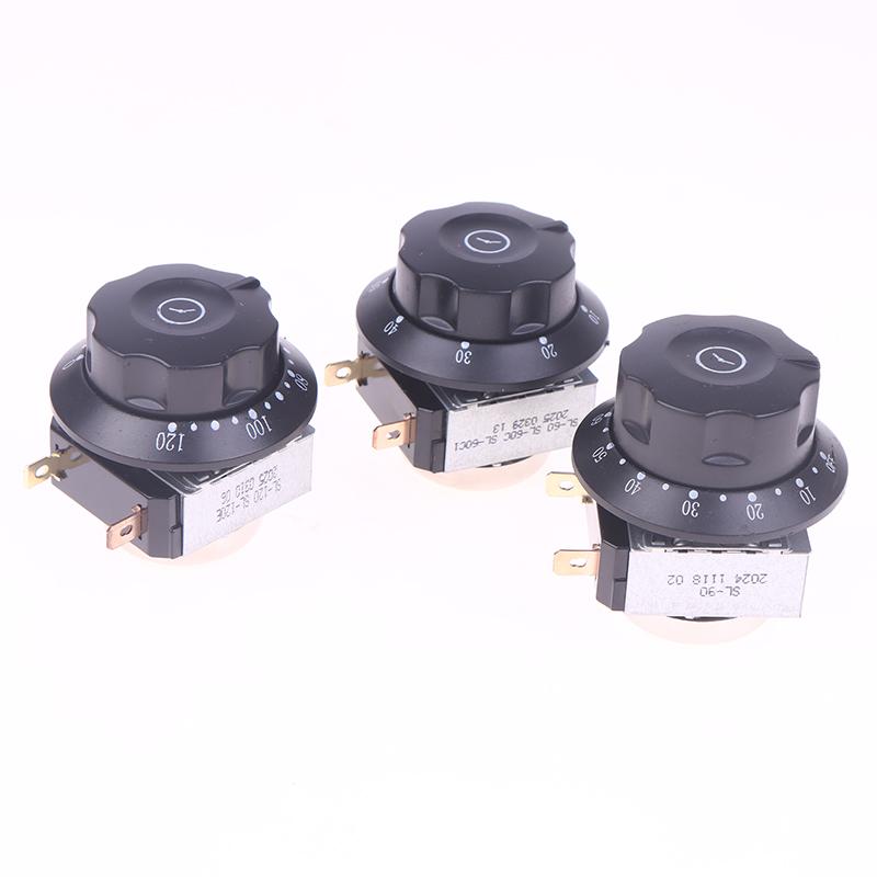 1ks 60/90/120minutový knoflíkový časový spínač pro mikrovlnnou troubu se zvonkem, mechanický časový spínač, díly pro teplou skříň, dezinfekční skříň, troubu