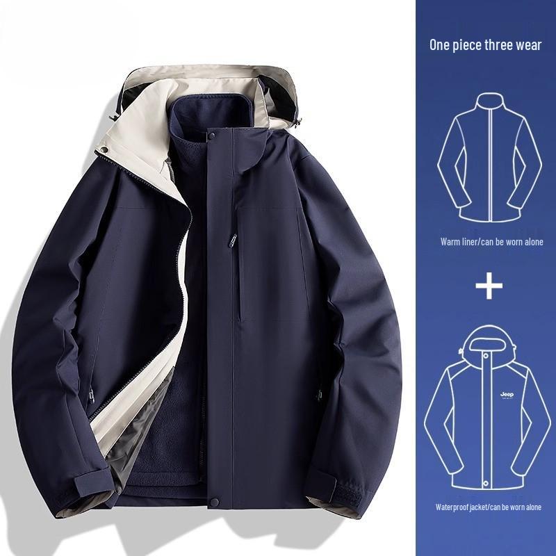 Women's 2024 Three-in-One Winter Hiking Windbreaker: Thickened, Warm, and Windproof Outdoor Jacket
