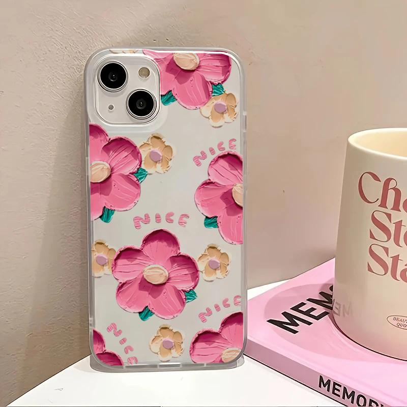 Oil Painting Flower Phone Case For iPhone 16 Case iPhone 14 13 12 11 15 Pro Max 13 12 Mini 7 8 Plus X XS XR SE2 Soft TPU Cover