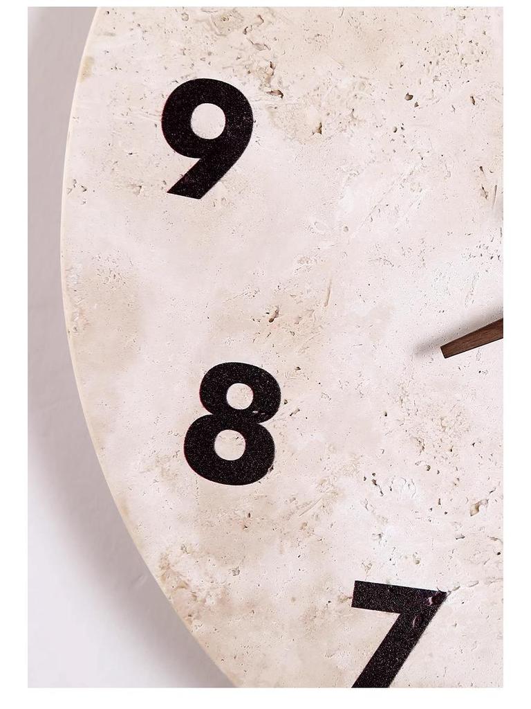 Japanese Wabi-Sabi Yellow Stone Clock & Wall Lamp for Homestay or Hotel Bedroom Corridor