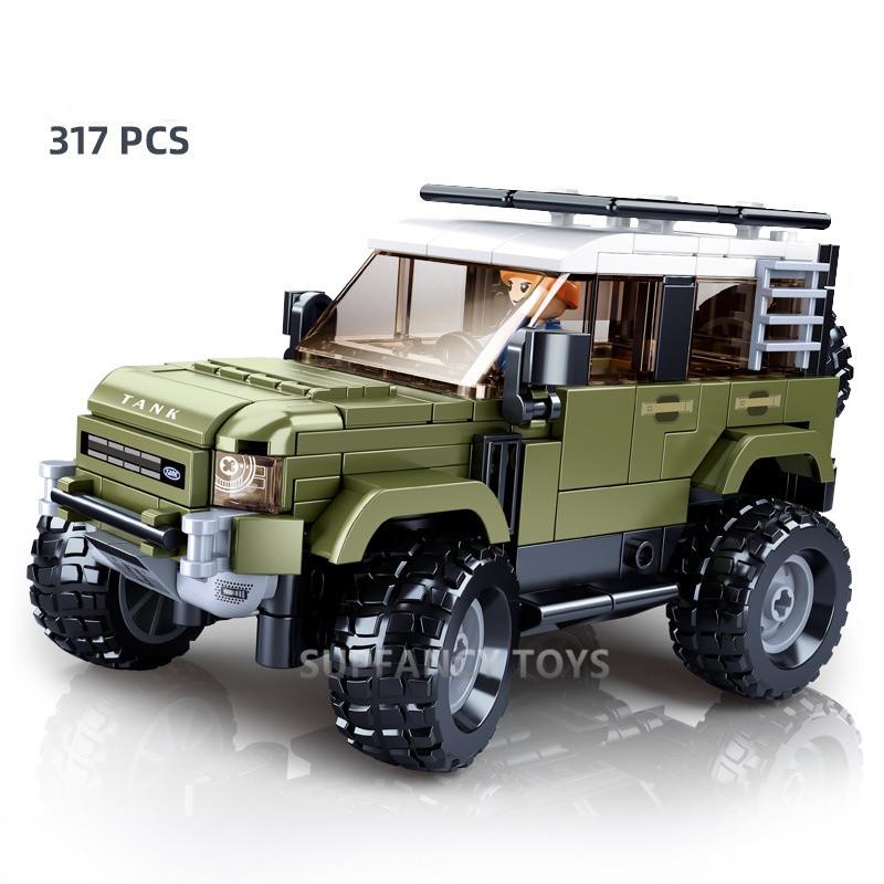 Sluban 317Pcs Hardline Off-Road Vehicle Model Blocks Suv Tank Urban Figures Construction Blocks Educational Toy Sets For Kids