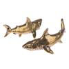 1 pz Ottone Squalo Animali Statuette Miniature Ornamento da Scrivania Decorazione per la Casa Artigianato Portachiavi Vintage Ciondolo Gioiello Regalo
