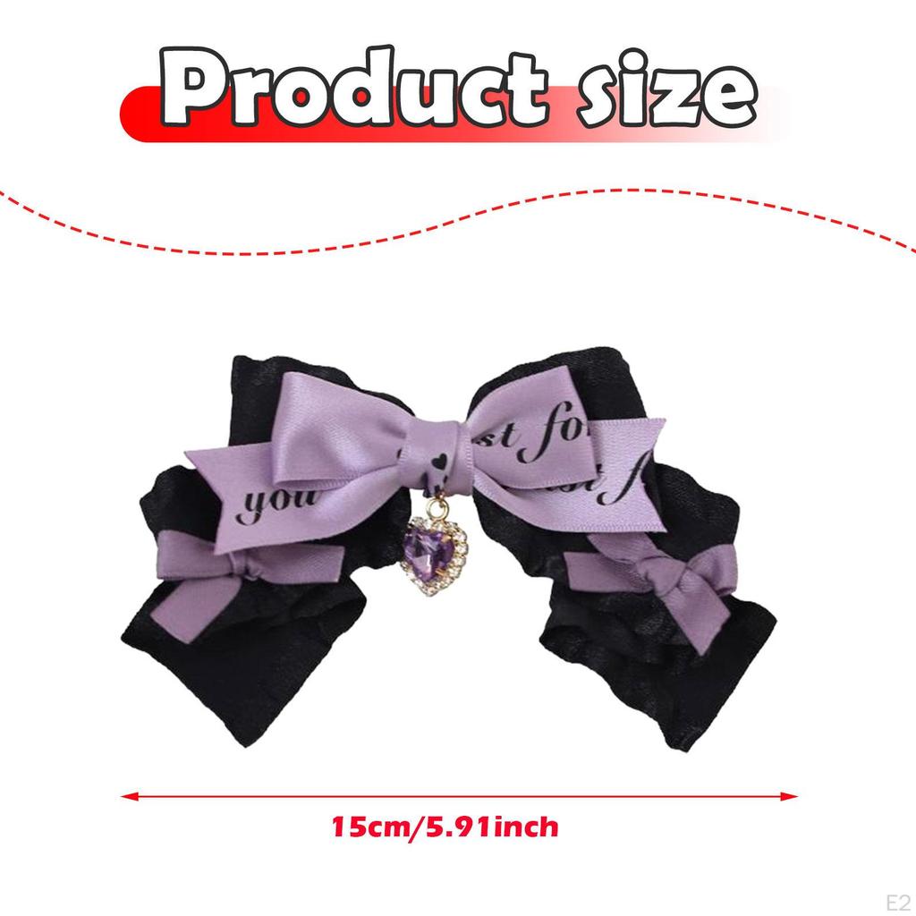 2PCS Lolita Bow Hair Clips Barrettes Cosplay Accessories Fashion Anime Gothic
