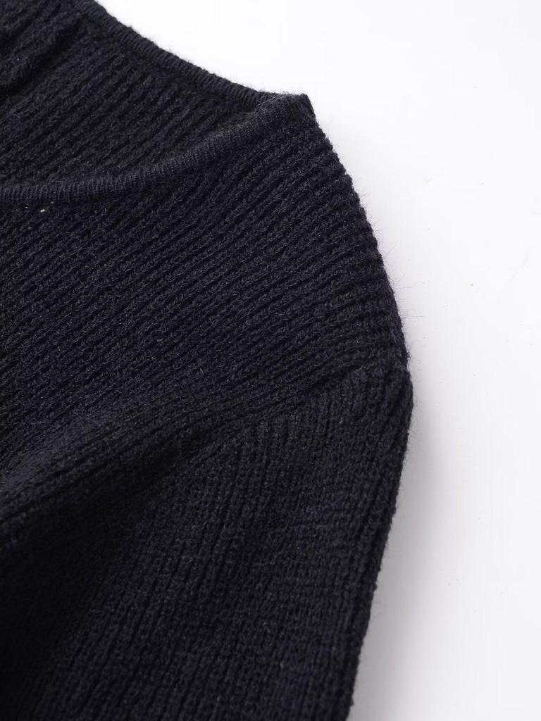 European & American Women's Fashion Casual Ribbed Knit Skirt and Cardigan Set