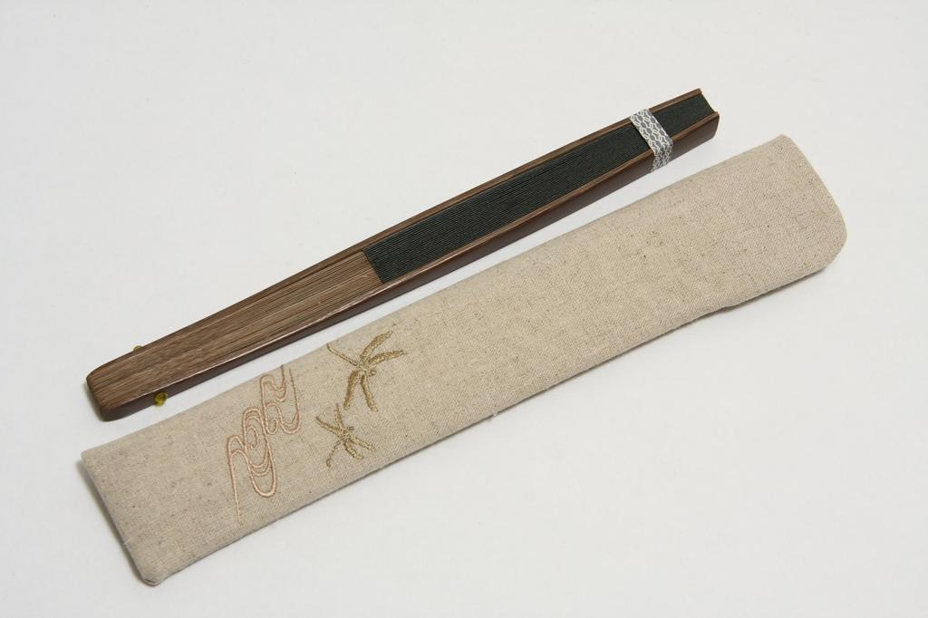 [Hasegawa] Kyoto-style fan, handcrafted by Kyoto artisans, with fan case and wooden presentation box (green)