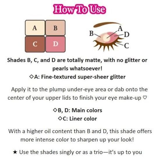 Canmake Silky Suffle Eyes (Matte Type) M06 Remagruge 3.8g Moisturizing Sheer Matte 4-Color Eyeshadow