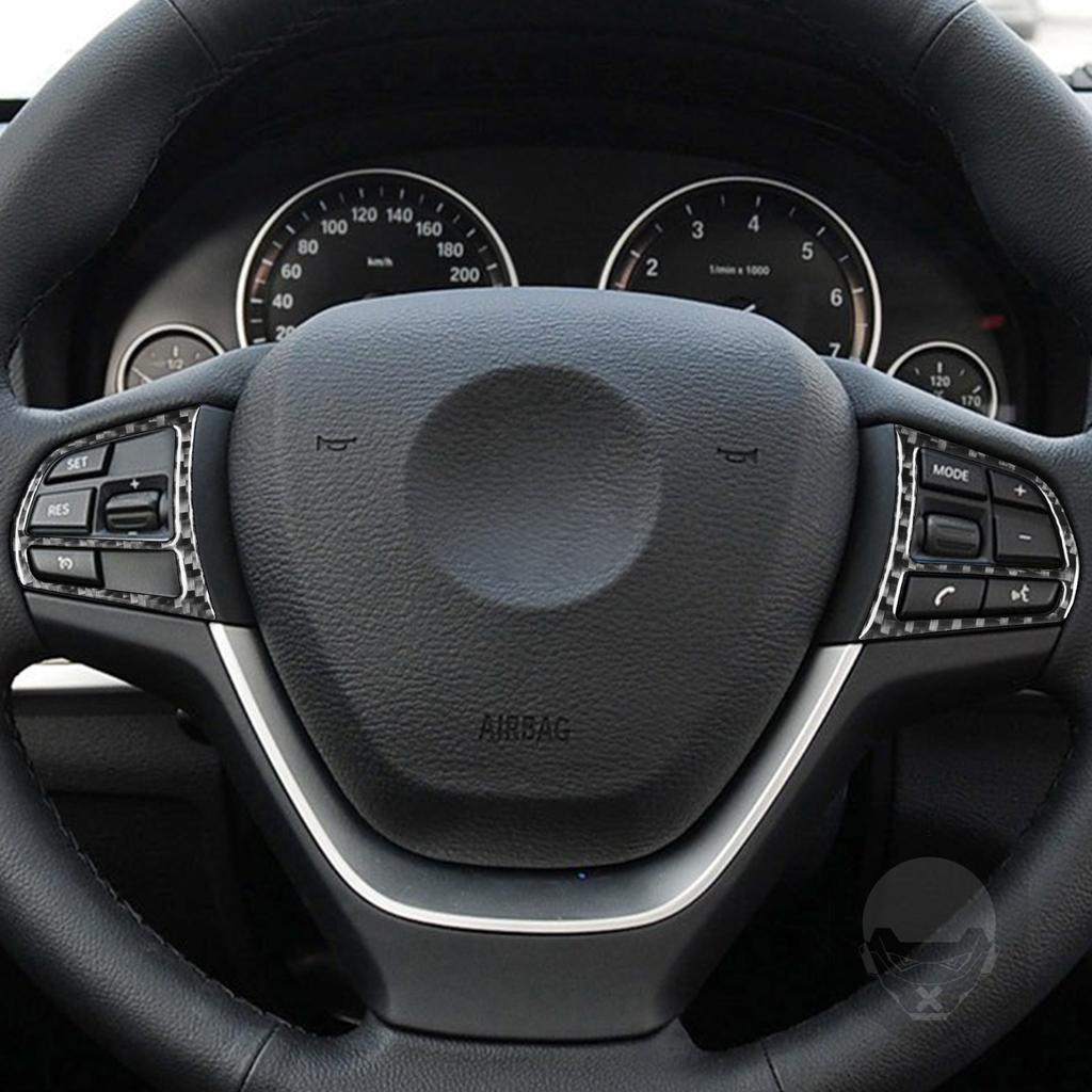 Für BMW X3 F25 2011-2017 X4 F26 14-17 Carbon Fiber Lenkrad Panel Taste Dekorative Streifen Auto innen Dekoration