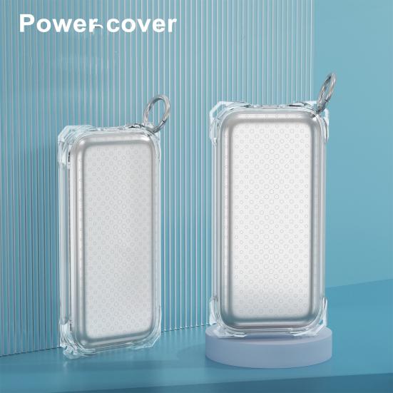 Battery Holder Portable Battery Case with Carabiner Shockproof Protective Cover for Apple Headset Power Pack Power Cord Holder Case