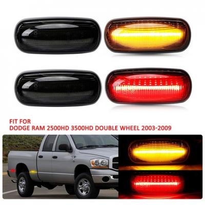 4x Amber/Red LED Fender Side Marker Lights For 03-09 Dodge Ram 2500 3500 Dually