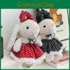 Bow Lop Ear Flower Dress Cartoon Ornament Plush Toy Car Keychain Girl Backpack