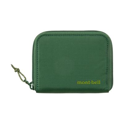 MONTBELL Simple Zip Closure Nylon Wallet Regular Unisex Couple Green