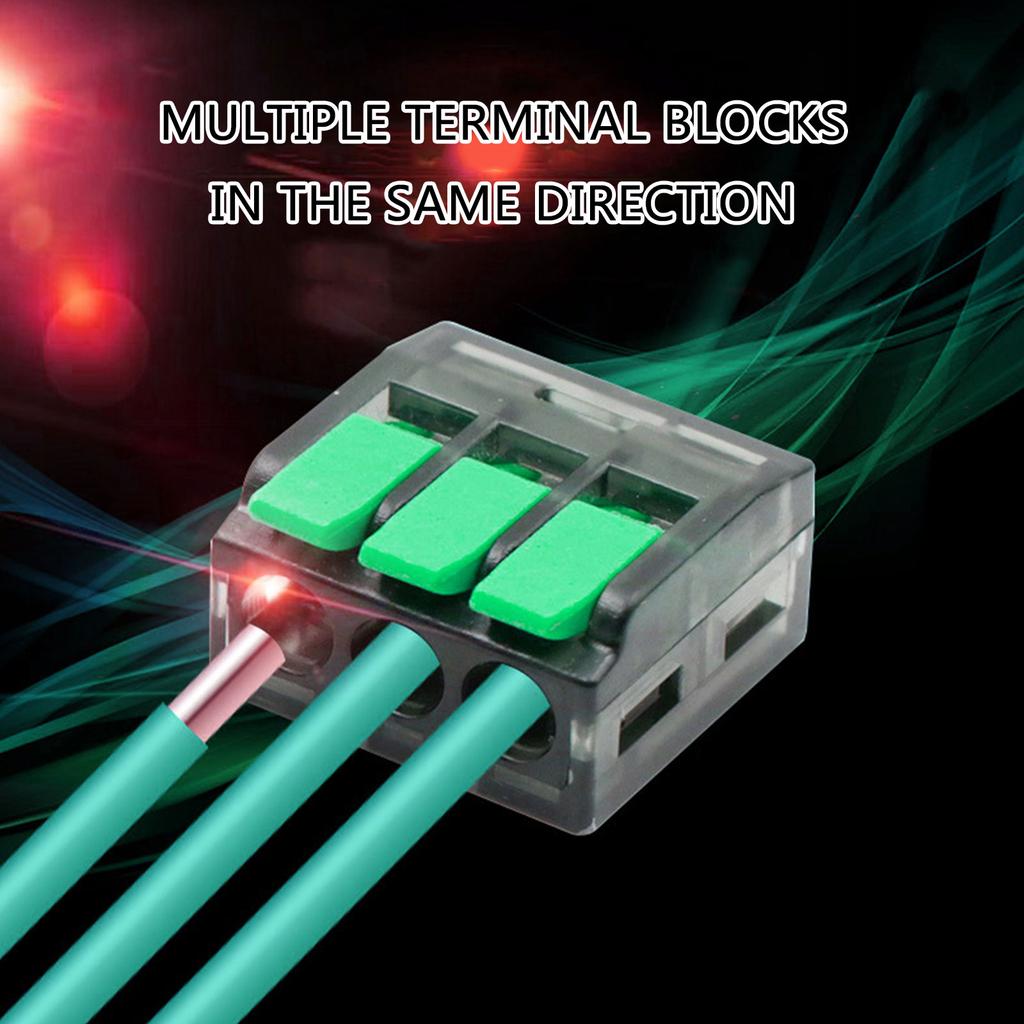 75Pcs 2/3/5 Port Electrical Lever Wire Connectors Fast Connection Terminal Electrical Connectors Push-in Terminal Block