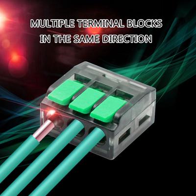 75Pcs 2/3/5 Port Electrical Lever Wire Connectors Fast Connection Terminal Electrical Connectors Push-in Terminal Block