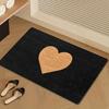 Heart Shaped Non-Slip Floor Mat Absorbent Washable Decorative Area Rug for Entrance Outdoor Bathroom Home Camping
