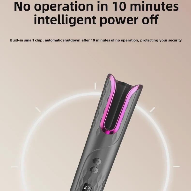 Wireless Automatic Rotating Curling Iron with LCD Display