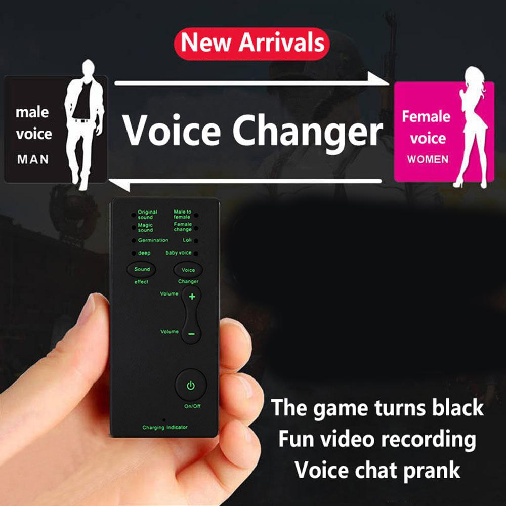 New Voice Changer Mini Portable 8 Voice Changing Modulator Adjustable Voice Amplifier Sound Card for PS4 Xbox IPad iPhone Laptop