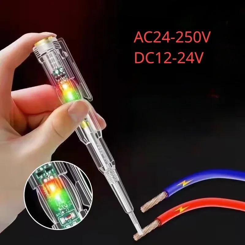 

AC24-250V DC12-24V Інтелектуальний тестер напруги Ручка Електрична викрутка Тестовий олівець Індукційний детектор потужності Індикатор схеми