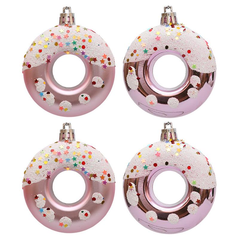 4Pcs Lovely Donut Christmas Tree Decoration Christmas House Hanging Ornament