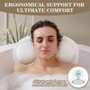 Bath Pillow Luxury Bathtub Pillow, Extra Soft & Comfortable Bath Pillows for Tub Head Neck and Back Support, with 4D Air Mesh Cushions & Non-Slip
