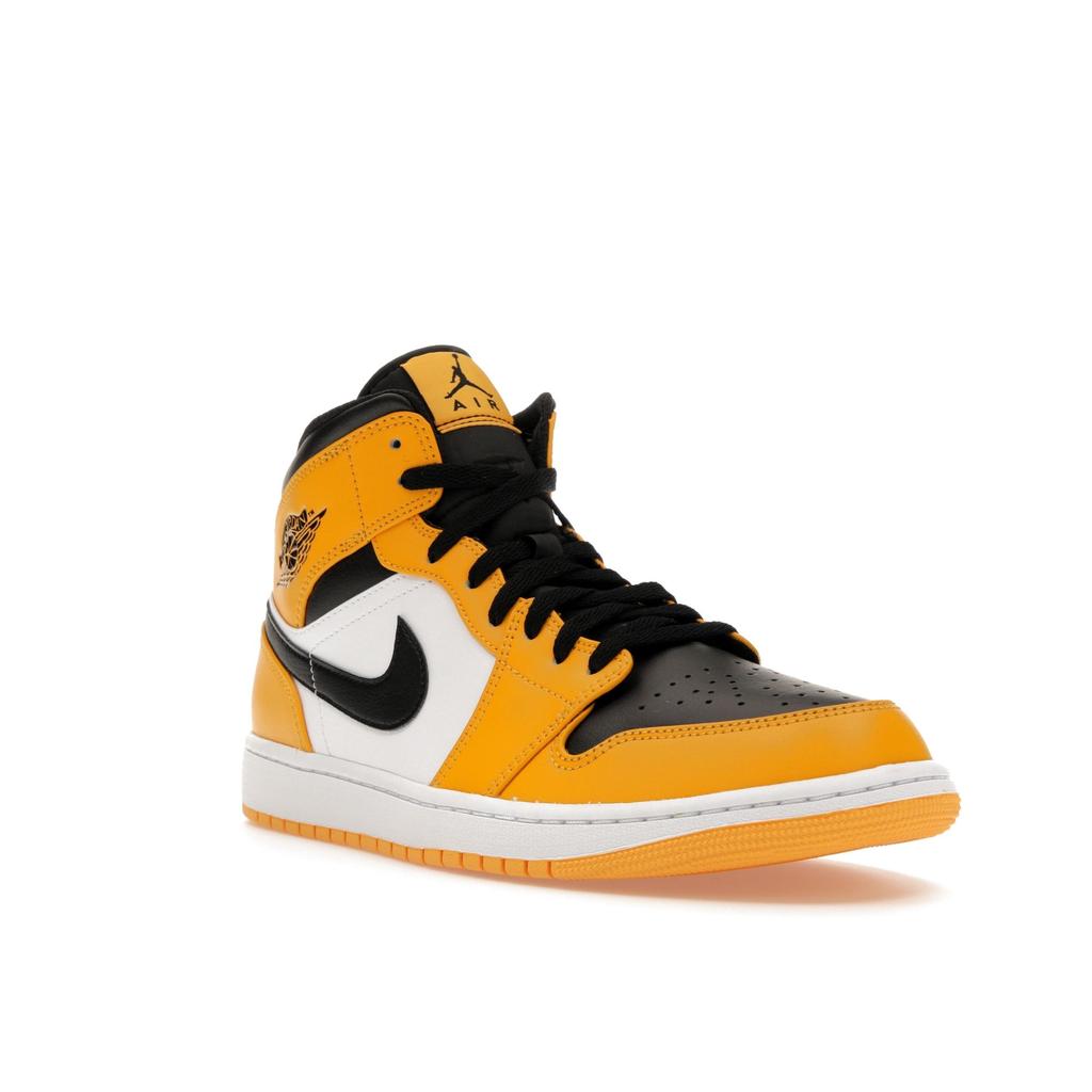Air Jordan 1 Mid Reverse Yellow Toe Men Sneakers Taxi White Black 554724-701