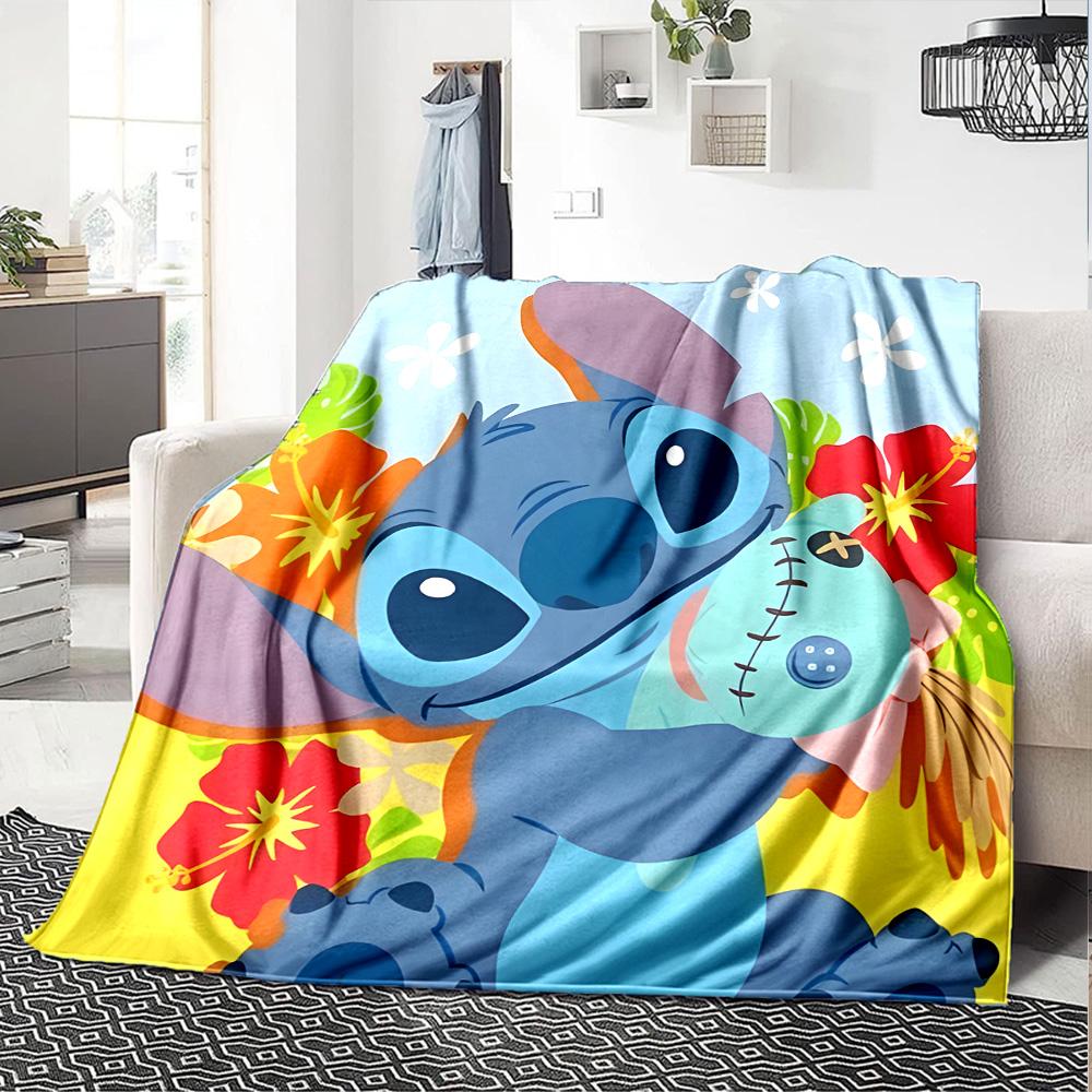 1pc S-Stitch17 Blanket, Gift, for Men and Women, Soft Blanket, Good for Sofa Bed Couch Travel, Lightweight Flannel Blanket