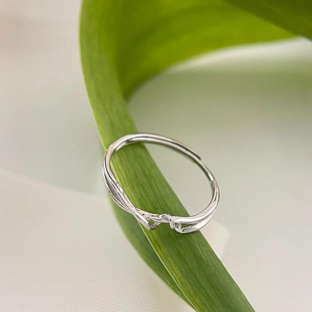 S925 sterling silver wavy lines simple ring ring ring tail ring niche design ins Internet celebrity jewelry tide