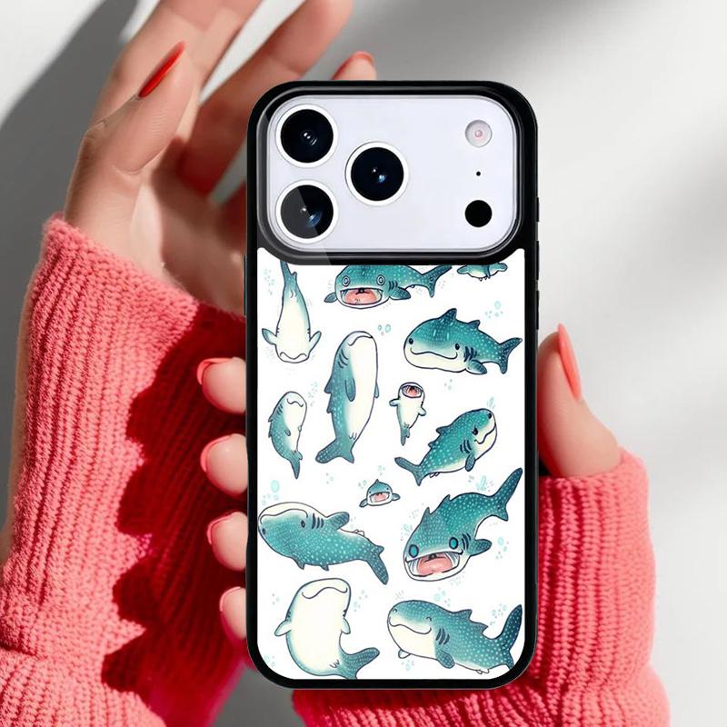 Ocean Whale Shark Swimming Phone Case for iPhone 17 Air 16e 15 14 13 Pro Max Back Cover for 12 11 Pro Coque