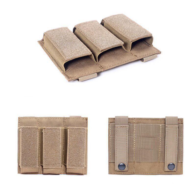 Tactical Triple Pistol Mag Pouch Pistol Ammo Bag Airsoft Magazine Pouch for Glock Magazines 40mm Grenade