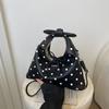 Pu Retro Polka Dot Duffle Bag With Magnetic Closure For Daily Casual Use