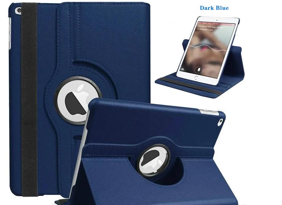 360° Roterende Stand Cover Case voor iPad 9.7 5e 6e Air 11 2 3 4 5 10.9, voor iPad 10.2 7e 8e 9e 10e 11e Generatie Pro 11 iPad 7 8 9 10.2 10.5 blauw