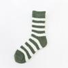 Autumn and winter women's striped coral fleece medium tube socks thickened thermal home floor socks women