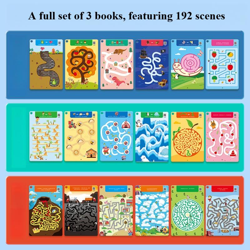 Maze Tracing Activities Reusable Focus Training Workbook for Kid Pen Control Exercises Sensory Learning Tool for Early Education