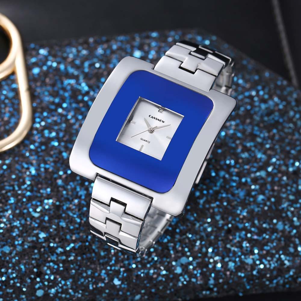 

CANSNOW Высококачественные Роскошные Модные Женские Элегантные Кварцевые Часы с Большим Циферблатом и Квадратным Зеркальным Стеклом