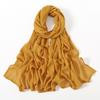 Autumn new solid color hot-selling Malay Indonesian cotton headscarf, monochrome wide-brimmed thin Modal breathable scarf