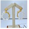 Elegant metal earrings with irregular baroque freshwater pearl inlay