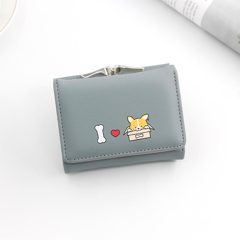 Cartoon Ladies Wallet Pu Cardholder Short Style With Print For Daily Use