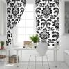Black Baroque Pattern Window Curtain For Living Room Bedroom Luxury Home Kitchen Decor Items Curtains