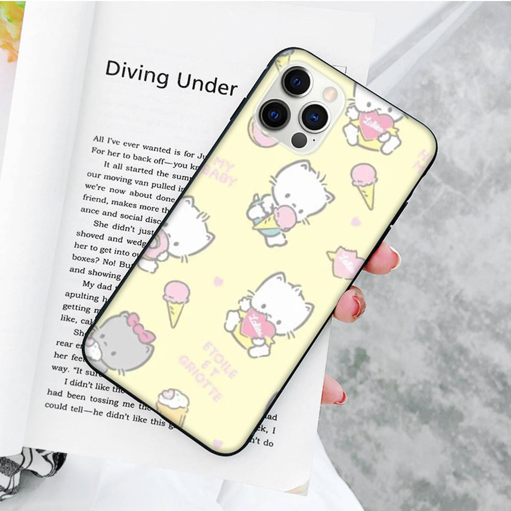 JZ25Cat SanrioBlack Sofe Case for Xiaomi Poco X6 X4 M5 M6 F5 F6 C65 C55 C50 C51 C40 Pro Redmi 14C A3X 13C 12C 11T 10A 9C Note 7 6 8A Plus