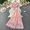 Elegant 2 Piece Set Women Summer Spring Floral Print Embroidery Prom Evening Party Long Dress Suits Crop Top Skirts Suits