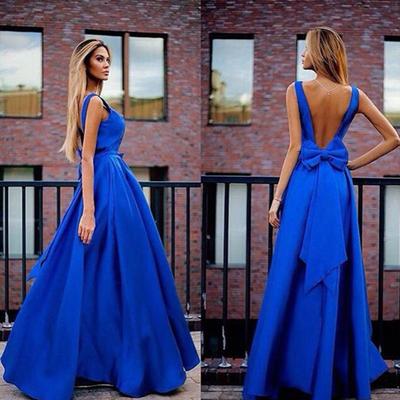 Women's Sexy Deep V-neck Sleeveless Halter Bow Dress