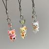 s 1 Piece Cute Cat Love Heart Mobile Phone Charms Fashion Beads Girls Keychains Lanyard for Keys Bag Decorations Strap