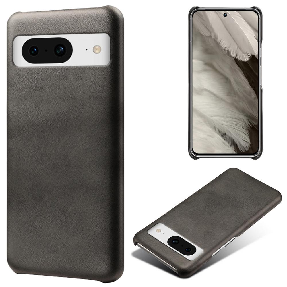 

For Google Pixel 8 Phone Case Calf Texture PU Leather Coated PC Back Cover Black