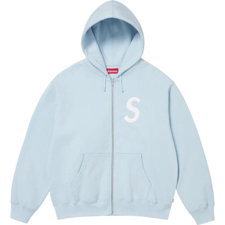 Supreme Felpa con cappuccio e zip con logo a S (25FW) Azzurro