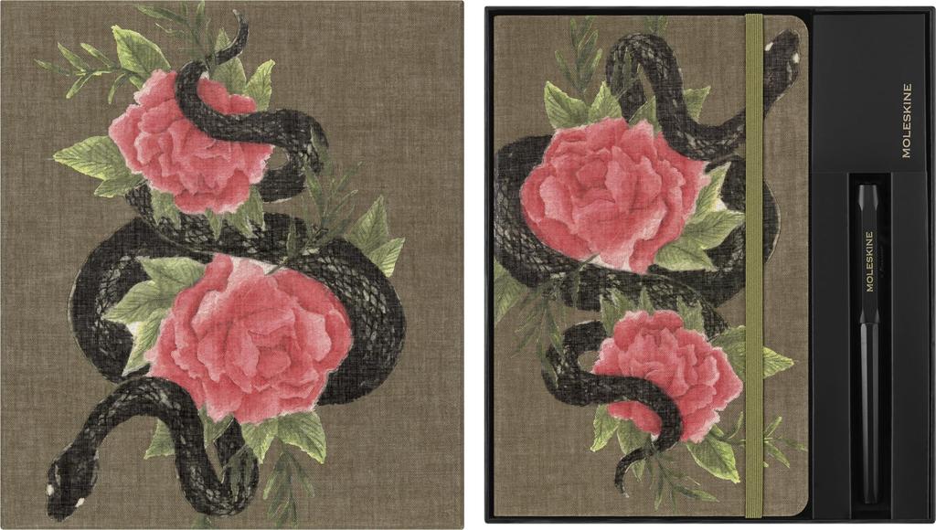 Moleskine Year of the Snake Rose Notebook + Kaweco Ballpoint Pen Set, Hardcover, Large, Horizontally Ruled, LECNYSNKTHMBOX