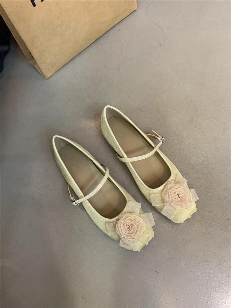 Shallow Single Shoes Women's Middle Heel Spring and Autumn Retro Suede Temperament Thick Heel Mary Jane