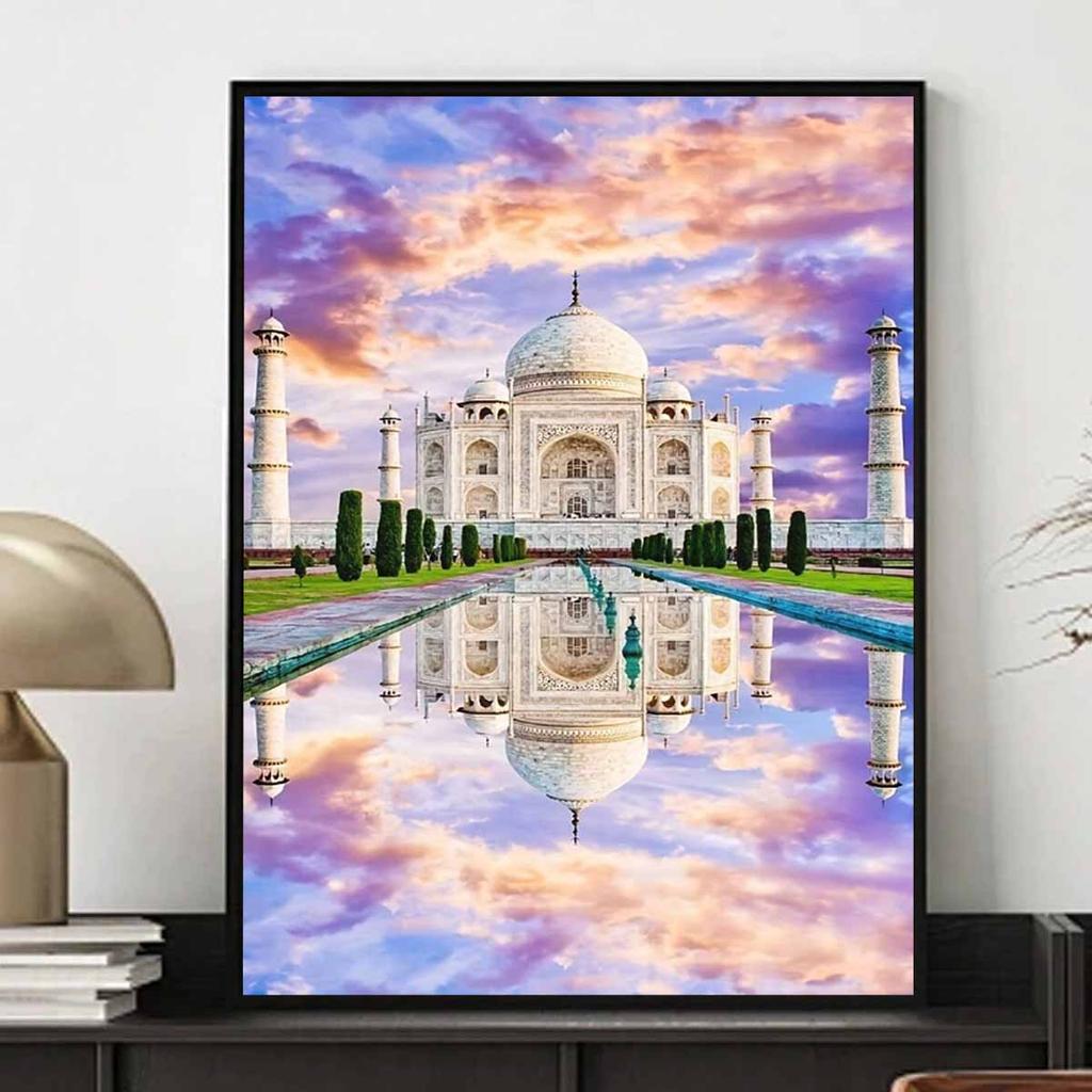 5D Castle Panoramic Full Diamond Painting Painting Set, DIY Rhinestone Cross Stitch Craft Decoration Home Wall Ornaments Gifts