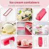 2PCS Ice Cream Jar Yogurt Container with Lids Rectangular Freezer Containers