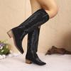 Fashion Women Boots 2025 Autumn New Embroidered Western Cowboy Boots Round Toe Thick Heel High Knee Boots Woman Long Botas Para Mujer