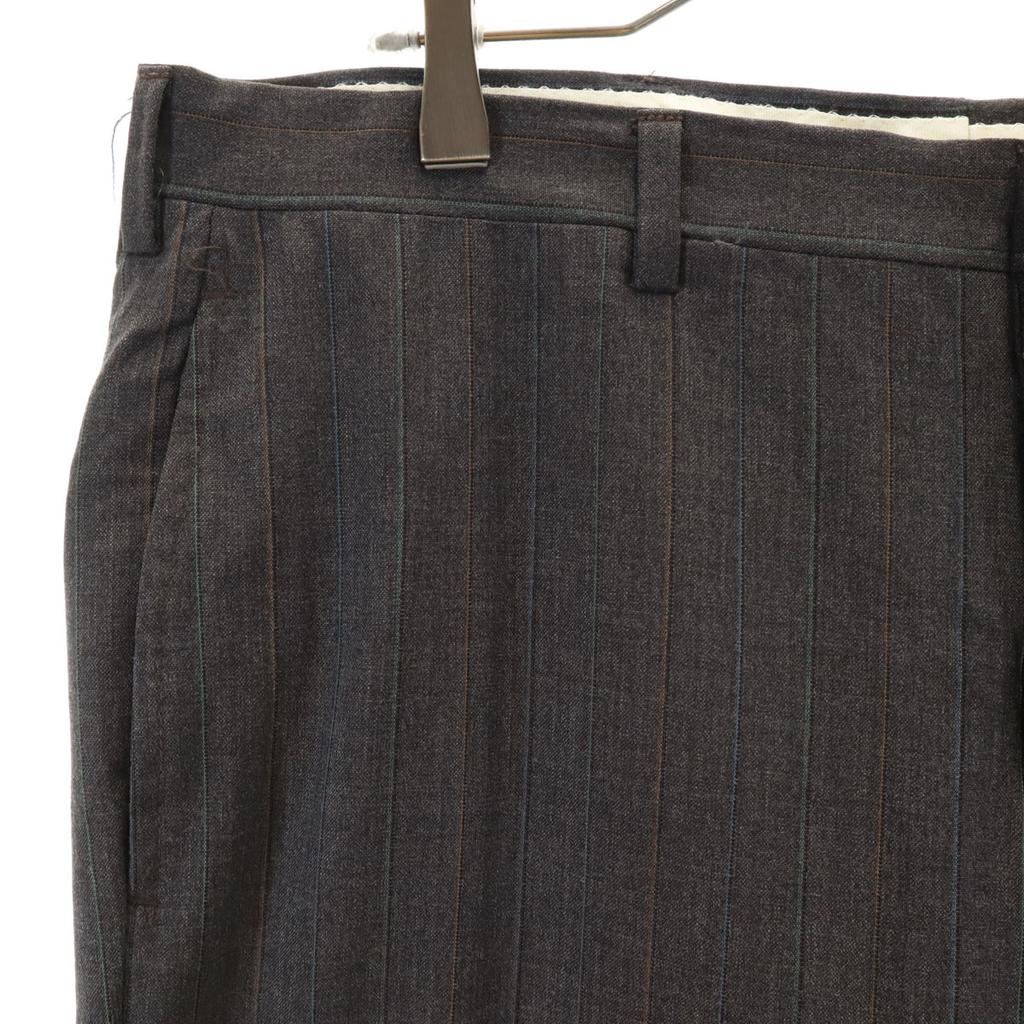 VINTAGE 70s Striped Pattern Slacks pants Charcoal gray Men's Used