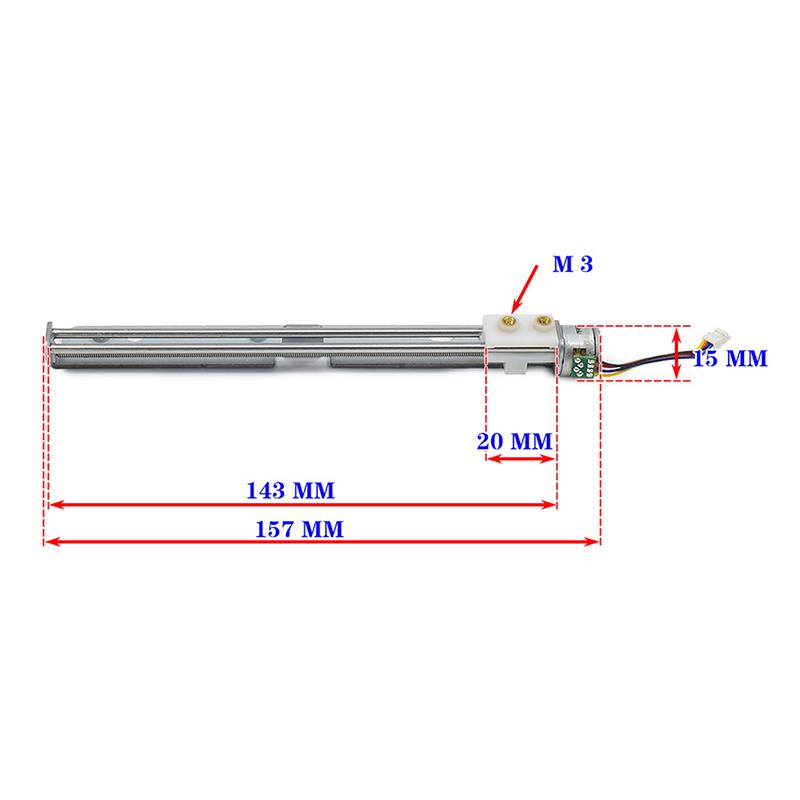 123Mm Linear Actuator Micro 15Mm Linear Stepping Motor With Nut Two-Phase Four-Wire Stepper Motor Diy 3D Printer